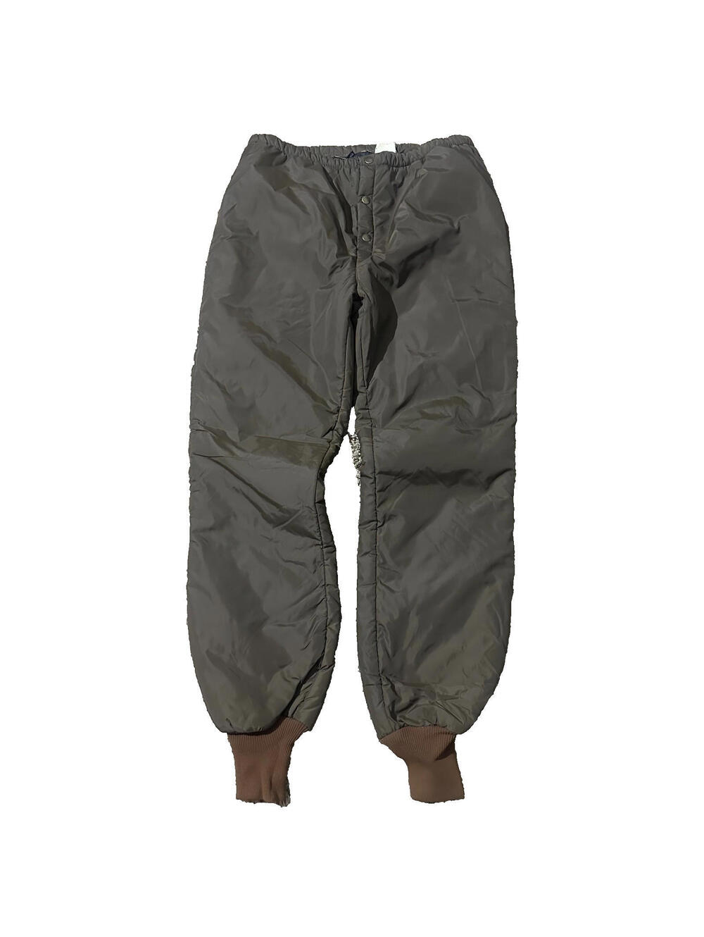 Vintage Cabelas USA Insulated Puffer Pants Men M Medium RegularWoven Nylon Brown